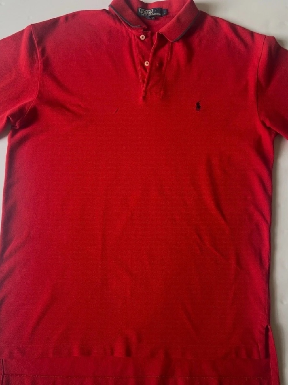 Polo Ralph Lauren Red Collared Polo Shirt Mens Size L